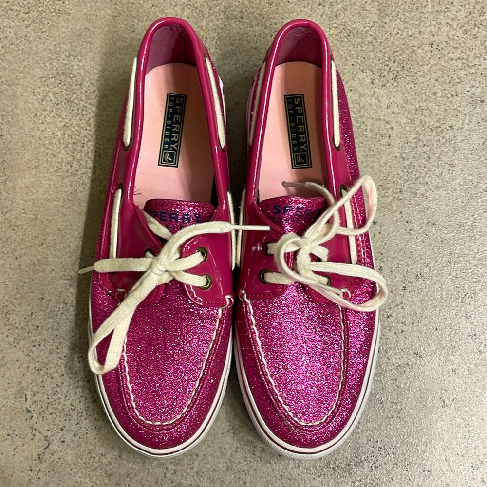 Sperry Top-Sider | Pink Glitter Boat Shoes |Women’s 7.5 | Sparkly Loafers